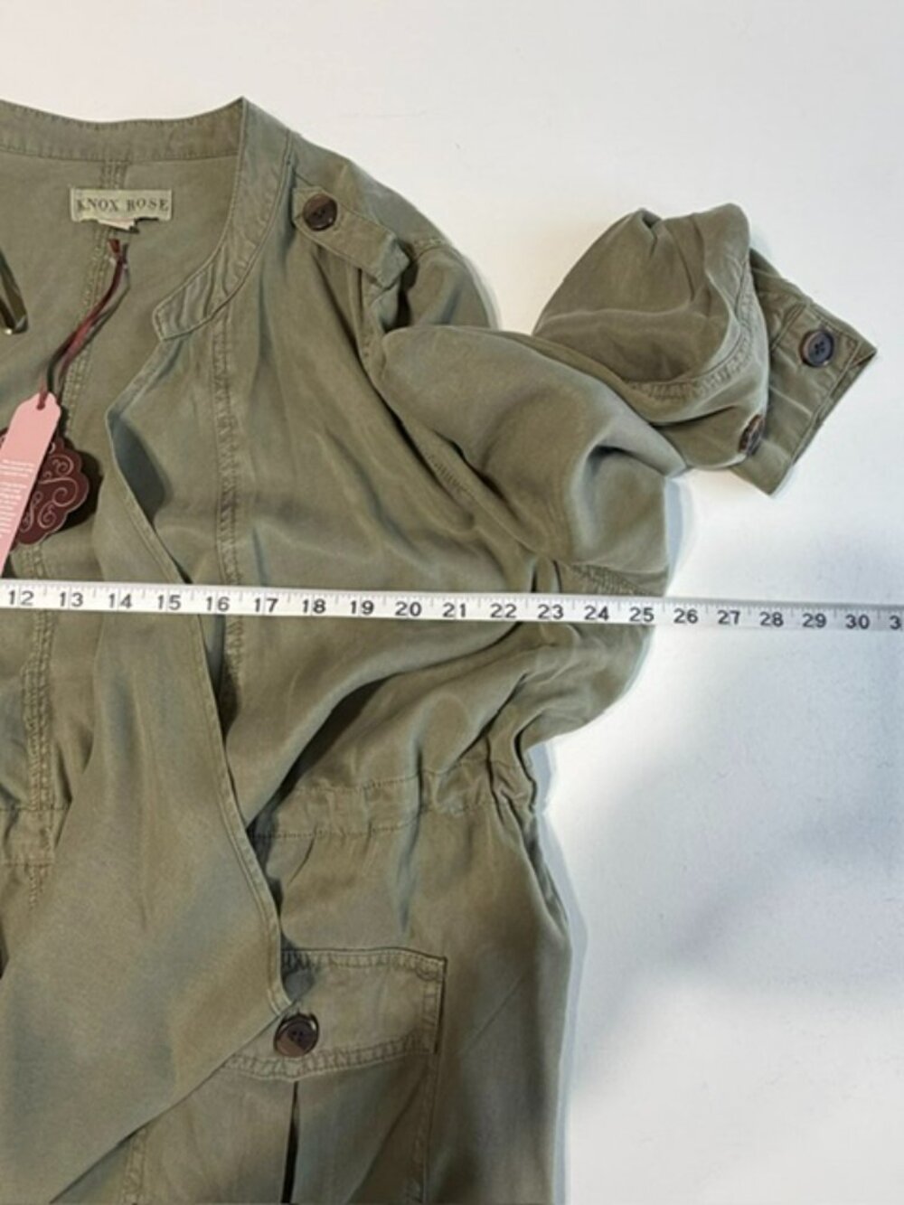 Knox Rose Women's Olive Green Drape Cargo Utility Jacket Size XXL NWT - Picture 3 of 6